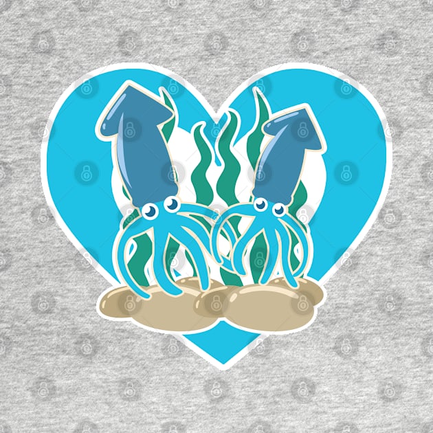 Cute Squid Heart for Squid Lovers by HeartsandFlags